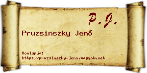 Pruzsinszky Jenő névjegykártya