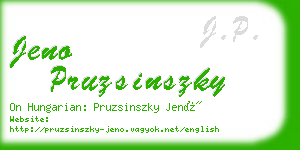 jeno pruzsinszky business card